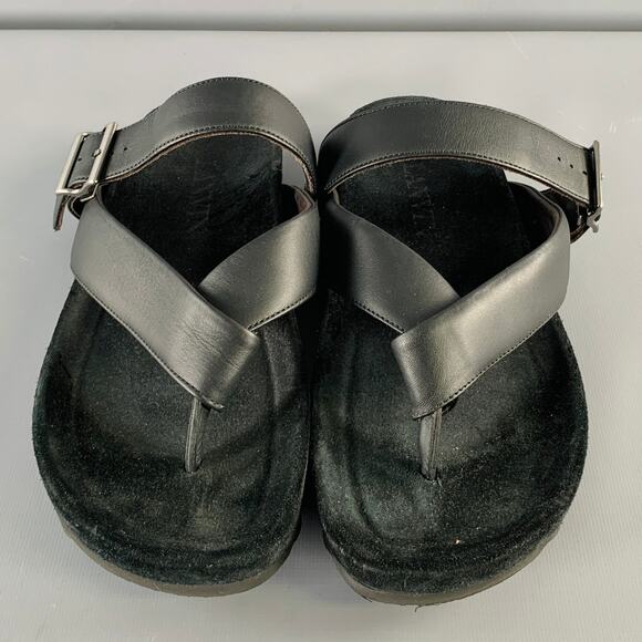 LANVIN Size 8 Black Leather Thong Sandals main image 2